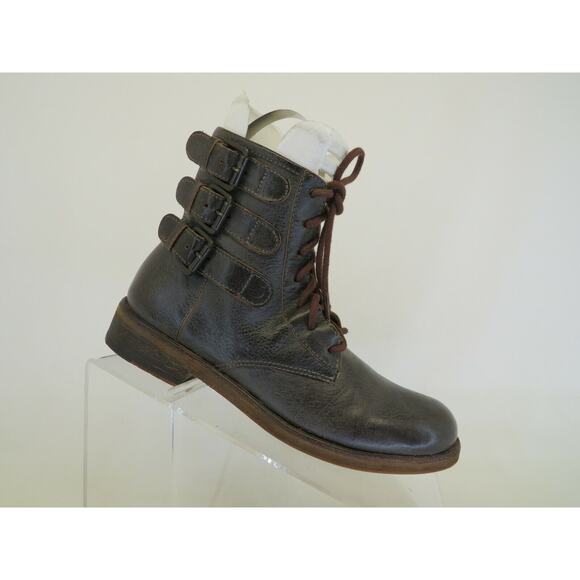 Matisse Womens Brown Leather Zip Laces Ankle Fashion Boots Bootie Size 6 M - Picture 1 of 11